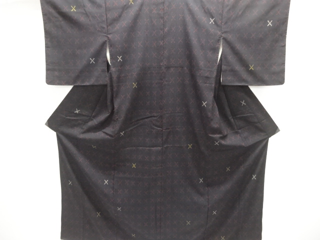 大正ロマン　抽象模様織り出しお召着物